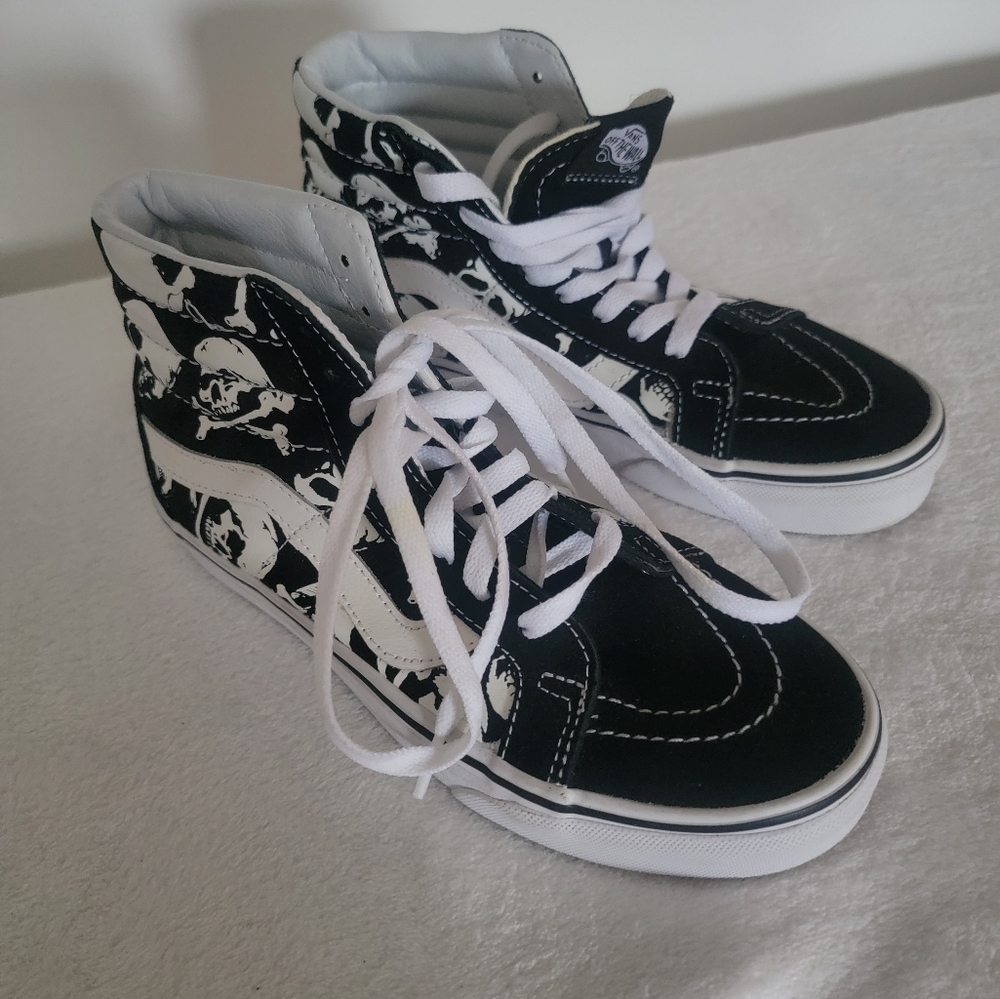 Vans Black and White High-Top Sneakers